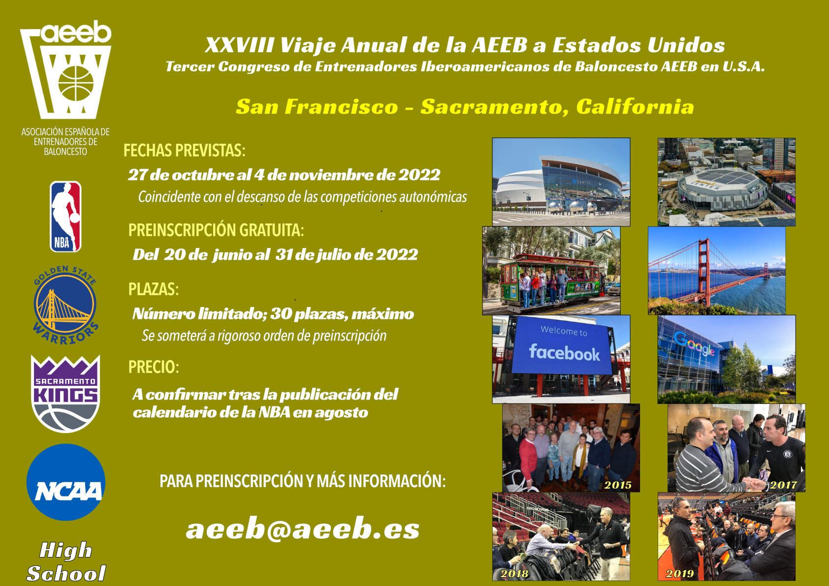 Viaje AEEB a la NBA 2022. San Francisco-Sacramento