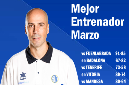 Joan Peñarroya ganador del premio Mejor Entrenador del Mes de Marzo