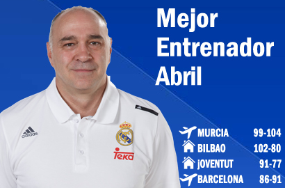 Pablo Laso Mejor Entrenador del Mes de Abril-Trofeo AEEB