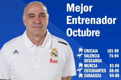 Pablo Laso Mejor Entrenador del Mes de Octubre-Trofeo AEEB