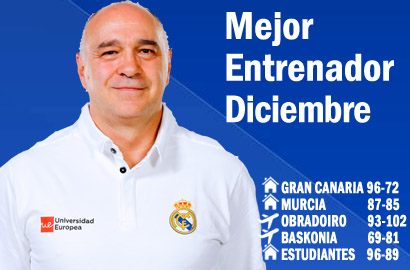 Pablo Laso Mejor Entrenador del Mes de Diciembre-Trofeo AEEB
