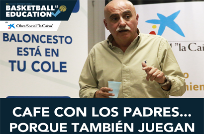 Chema Buceta, café con padres en Veritas