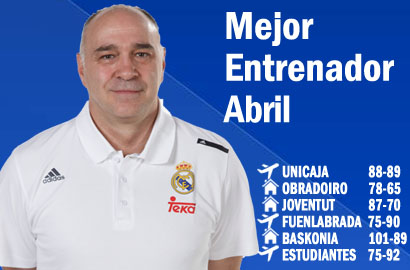 Pablo Laso Mejor Entrenador del Mes de Abril-Trofeo AEEB