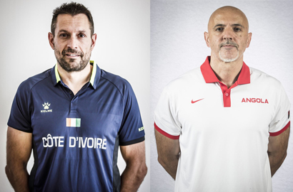 Natxo Lezkano y Pep Clarós, en cuartos de final del Afrobasket masculino 2021