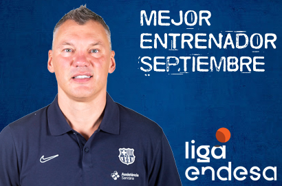 Sarunas Jasikevicius Mejor Entrenador del Mes de Septiembre-Trofeo AEEB