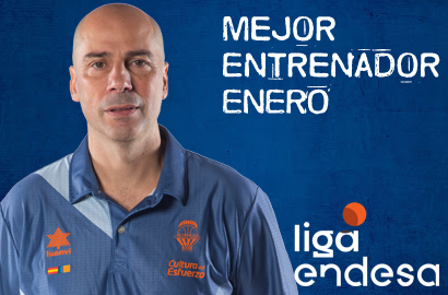 Joan Peñarroya Mejor Entrenador del Mes de Enero-Trofeo AEEB Liga Endesa