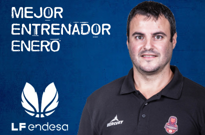 Carlos Cantero Mejor Entrenador de la LF Endesa del Mes de Enero-Trofeo AEEB