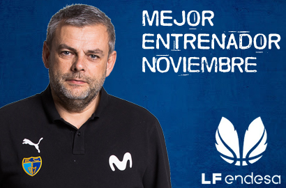 Alberto Ortego Mejor Entrenador de la LF Endesa del Mes de Noviembre-Trofeo AEEB