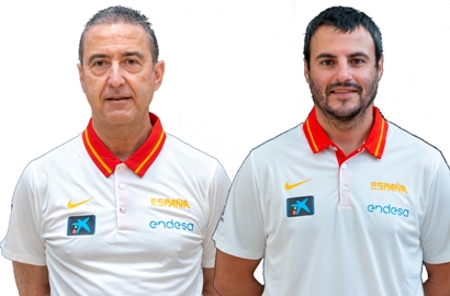Carlos Cantero y Ángel González Jareño con las selecciones U16 Femenina y Masculina