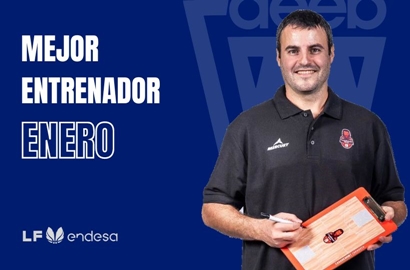Carlos Cantero Mejor Entrenador del Mes de Enero-Trofeo AEEB Liga Femenina Endesa