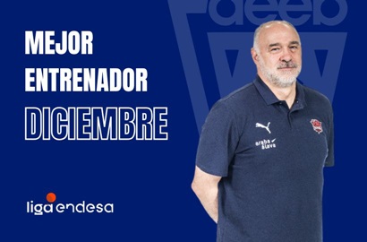 Pablo Laso Mejor Entrenador del Mes de Diciembre-Trofeo AEEB Liga Endesa