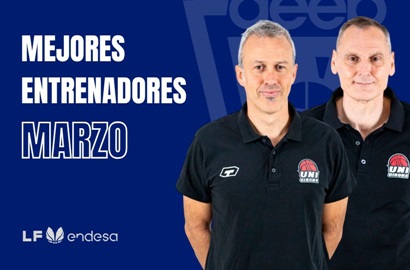 Jordi Sargatal y Roberto Iñiguez Mejores Entrenadores del Mes de Marzo-Trofeo AEEB Liga Femenina Endesa