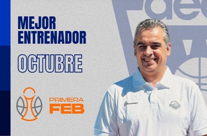 Iñaki Martín Mejor Entrenador del Mes de Octubre-Trofeo AEEB de Primera FEB